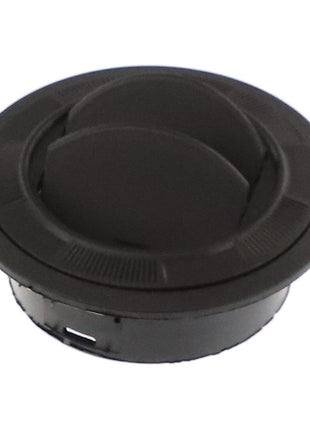 The AGCO | Vent - 4281413M1 by AGCO is a sleek black car air vent, engineered with precision, featuring two rotating dials for optimal airflow control.