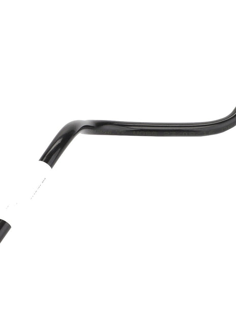 A sleek, black AGCO | Tube - Acw0139460 with an L-shaped metal rod and a crisp white label near the bend, set against a stark white background.