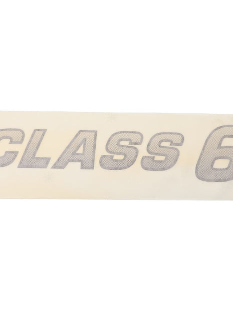A decal reading "CLASS 6" in large, bold, italicized letters on a white background, from the product AGCO | Decal - Acw3856420 by AGCO. No Current Product Description Information Is Available.