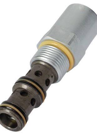 Introducing the AGCO | Compensator - Acw1157900, an industrial metal valve featuring multiple rings and perforations, specifically designed for fluid control applications.