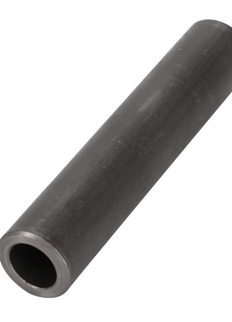 A hollow, cylindrical metal pipe with smooth surfaces and a grey color is shown from an angle. Product Name: AGCO | Spacer - La320655550, Brand: AGCO. Currently, no detailed product description is available.