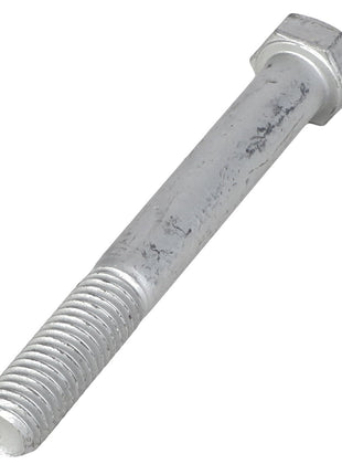 A metallic hex bolt is shown at an angle, featuring threading on one end and a solid hexagonal head on the other. Please note, the current product description information for AGCO Hexagonal Head Bolt (AG561842) is not available.