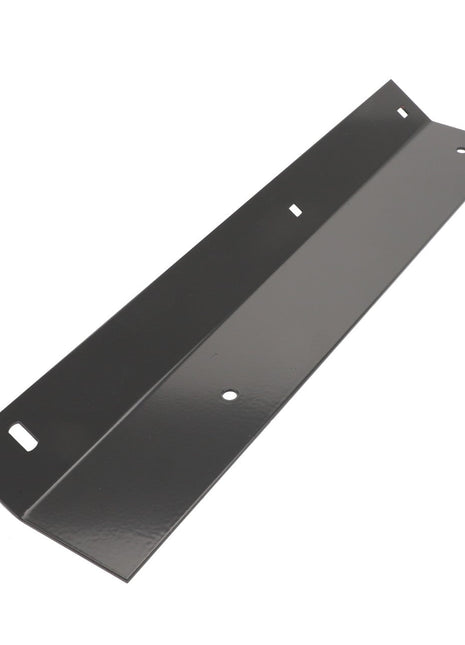 The AGCO Angle Bracket - Acw7249950 is a black metal bracket featuring a flat surface and three holes, specifically designed for mounting or support purposes. The product is manufactured by AGCO.