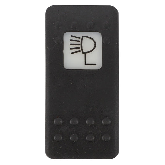 Although no specific product description is available for the AGCO | SWITCH - D45050024, it is typical for vehicles to feature a black rectangular button with a headlight symbol to control headlight functions.