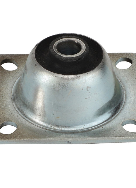 The AGCO DAMPER - D46406600 by AGCO is a metal vibration mount featuring a square base with four corner holes and a central raised section. No further product description information is available at this time.