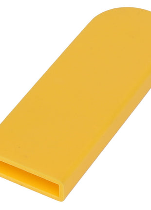 The AGCO | COVER - AL5022144 is a yellow, rectangular plastic object with a rounded end and an open slot at the other end, reminiscent of a USB cover.