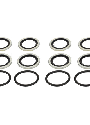A grid of ten AGCO SEALS KIT washers (Product Number AL5040099), with no current product description information available, arranged in two rows, featuring an alternating pattern of five metal and five rubber washers per row.