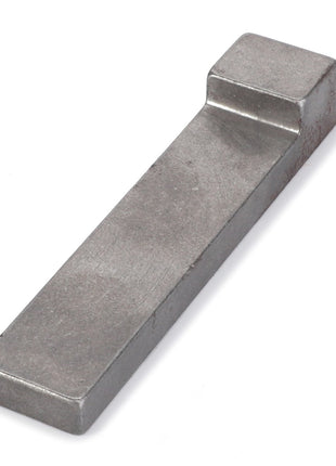 The AGCO | GIB KEY - D43162000, a sleek rectangular metallic bar with a stepped end, is shown isolated on a white background without any additional product description information.