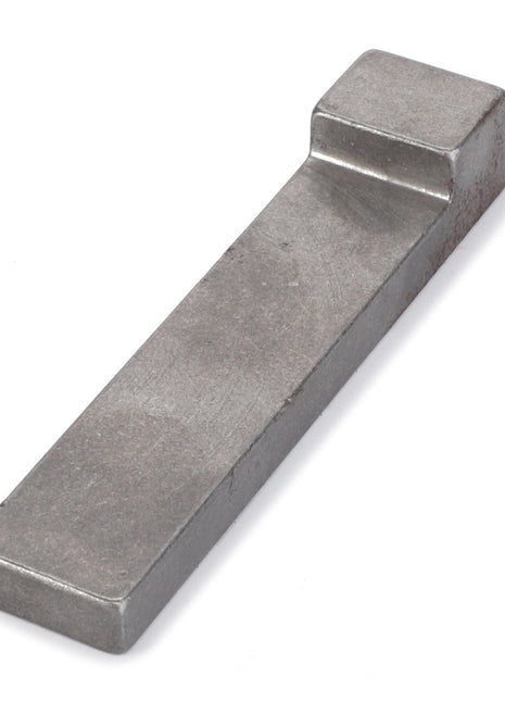 The AGCO | GIB KEY - D43162000, a sleek rectangular metallic bar with a stepped end, is shown isolated on a white background without any additional product description information.