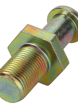 Introducing the AGCO | BOLT - D43419400, a hex bolt featuring a partially threaded cylindrical body complemented by a washer-like flange near the head. This metallic-finish bolt is designed for efficient fastening applications.