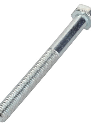Close-up of the AGCO Hex Cap Screw - Acp0669980, featuring a metallic shaft with partial threading and a hexagonal head at one end. The shiny surface reflects light beautifully.
