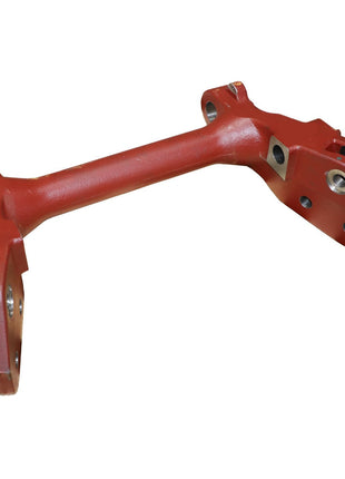 A red metal bracket with holes on each end, designed for mechanical or structural attachment purposes. This product is known as AGCO | Support - 4282926M1 by the brand AGCO. No current product description available.
