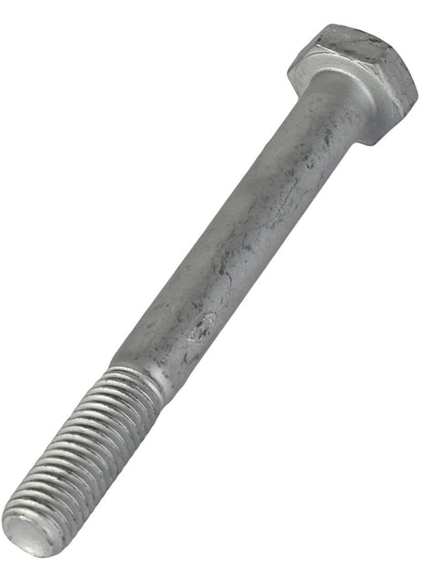 A close-up image of the AGCO Hexagonal Head Bolt - 3009503X1, showcasing its metallic finish, threaded end, and standard cylindrical body, designed for securely fastening components together.