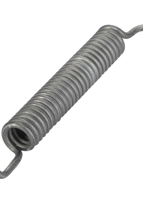 A tightly coiled metal spring with hooks on both ends, identified as the AGCO Pulling Spring - F248500031040, is shown on a white background. No current product description available for this product.