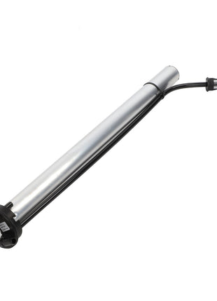 The AGCO Sensor Fuel Tank - Acp0364950 is a cylindrical metal tool featuring a black handle and nozzle on one end, and a circular black base with a hexagonal nut on the other end.