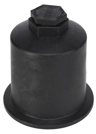 A black oil filter wrench socket with a hexagonal head and a cylindrical body, perfect for use in conjunction with the AGCO 2" Full Port Line Strainer Cap Assembly (AG725932) or other replacement parts from AGCO.