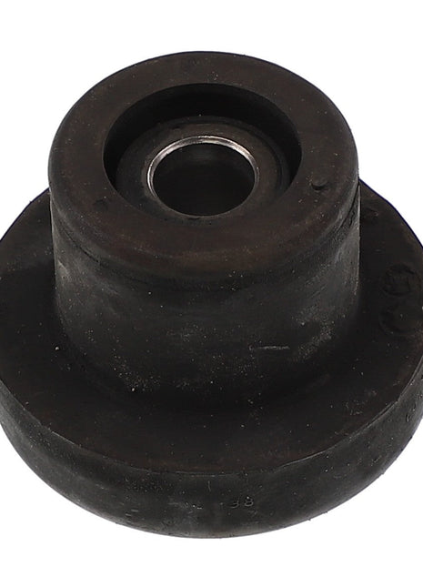 An AGCO | RUBBER - AG601276 black rubber bushing with a metal sleeve in the center, commonly utilized as a vibration isolator in automotive or industrial machinery applications.