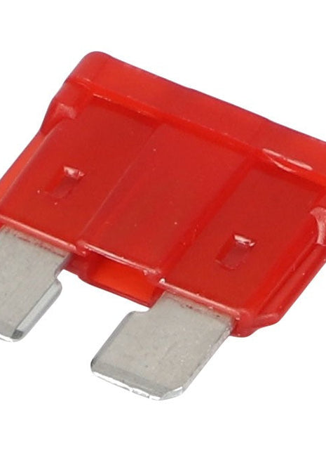 Close-up of the AGCO 10A automotive blade fuse (AG562931) featuring two metal prongs for electrical connection.