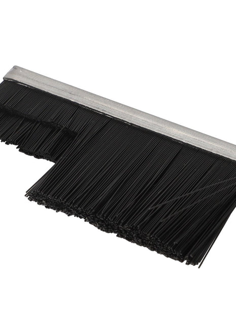 Product Description: The AGCO | Brush - Acw0842510, from the renowned brand AGCO, features a collection of tightly packed black synthetic bristles secured by a rectangular metal strip.