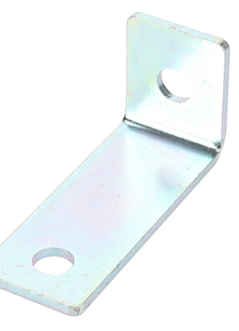 The AGCO Bracket - Acw2077850 is a metallic L-shaped bracket featuring two circular holes, one on each part of the bracket. Currently, there is no additional product description information available.