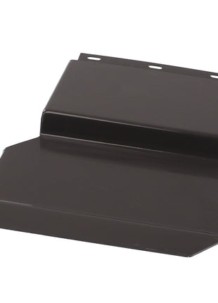 A black metal automotive part named the AGCO Lid - Acw1986630, featuring several angular and flat surfaces with bolt holes on one end for easy mounting.