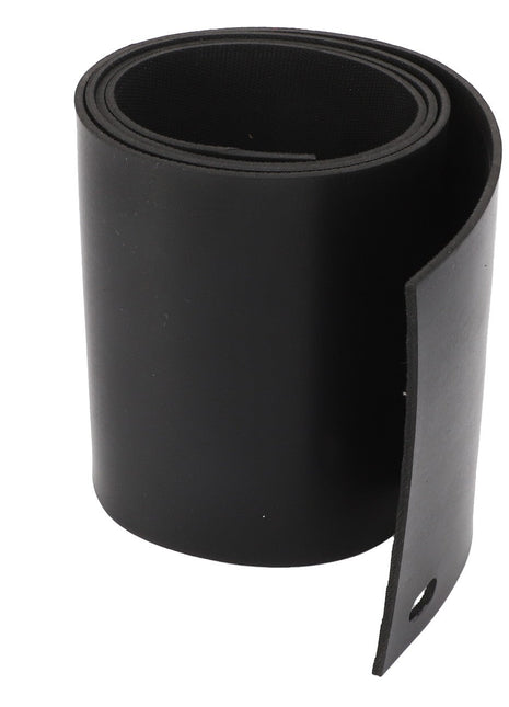 A roll of AGCO | Canvas - La322060950 with one end slightly unrolled, revealing a smooth, flexible texture and a hole near the edge, perfect for various industrial applications.