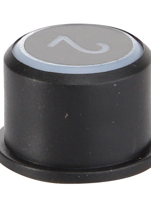 A black control knob branded as AGCO, with "2" printed on its flat, gray top surface (Product Name: AGCO | BUTTON - D44900186). No further product description information is available.