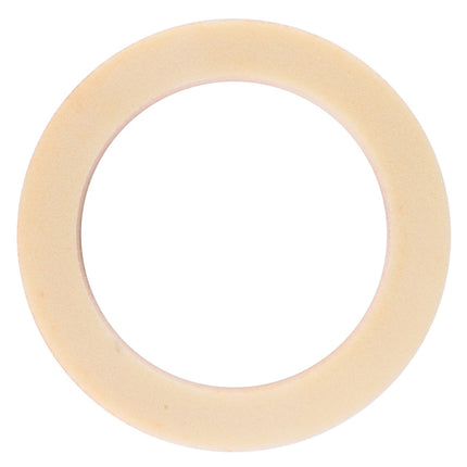 A beige, doughnut-shaped object with a smooth surface and an open center, similar to the reliable high-quality AGCO Sealing Ring, Lift Arm - 816860030070.