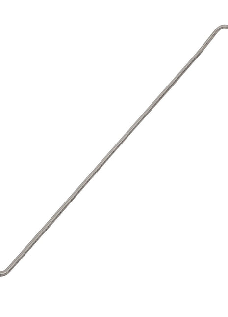 The AGCO Pipe (Acp0591920) from AGCO is a metal rod featuring a right-angle bend on one end and a small adjustable nut on the other end.