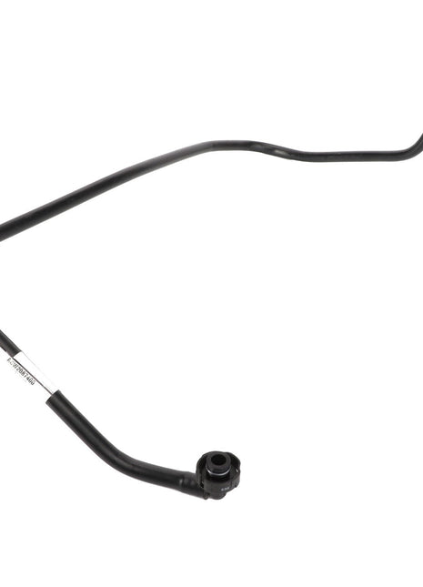 No current product description information is available for the AGCO | Coolant Line - Acw2087400, a black, curved metal automotive fuel line with connectors at both ends.