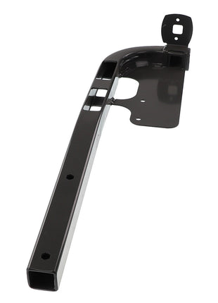 The AGCO | Tube Support - Acw1979540 from AGCO is a metal bracket with a black finish, featuring a curved arm and multiple mounting holes. Currently, no additional product description information is available.