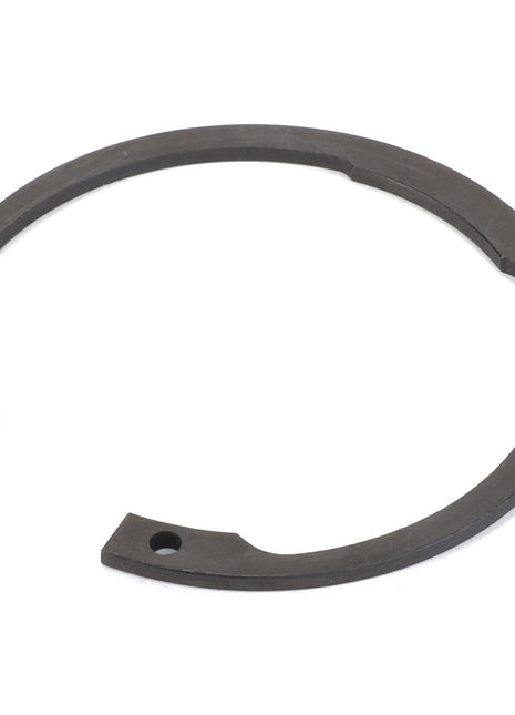 No Current Product Description Available: The AGCO | Lock Washer - F339300020920, a circular metal circlip under the AGCO brand, features two open ends and small holes near each end.
