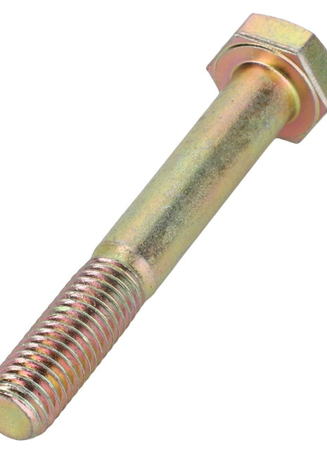 A close-up of an AGCO Bolt - Acp0405420, featuring partial threading, displayed against a white background.