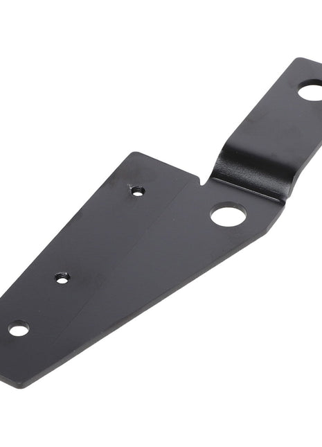 The AGCO Bracket - Acw069810A, a black metal bracket with multiple holes and a bent section on one end, currently lacks additional product information.