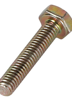 The AGCO Hexagonal Head Bolt (3008862X1) is a metallic hex bolt with threads running its entire length, featuring a hexagonal head at one end.