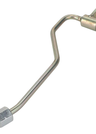 Introducing the AGCO Pipe - Acp0666740: A metal pipe with threaded ends and a bracket, featuring two bends. Brought to you by AGCO. No current product description available.