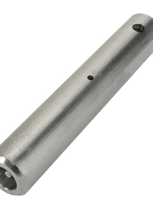 The AGCO Pin - Acp0304480 is a cylindrical metal rod featuring two small holes drilled through its side and a hollow end. Please note, there is currently no product description available.