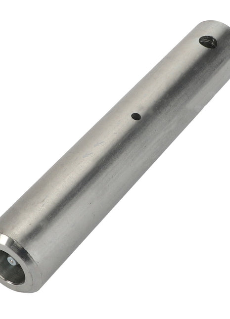 The AGCO Pin - Acp0304480 is a cylindrical metal rod featuring two small holes drilled through its side and a hollow end. Please note, there is currently no product description available.