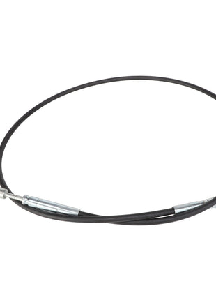 The AGCO Cable - Acp0227150 is a black, flexible cable with silver connectors on both ends, typically intended for mechanical or automotive applications; however, its specific application details are currently unavailable.