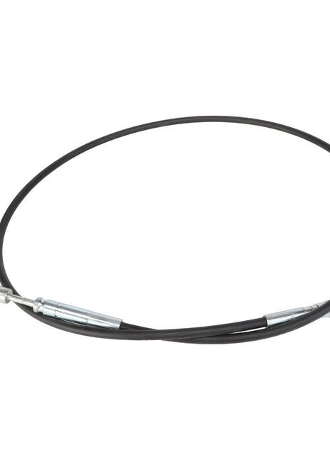 The AGCO Cable - Acp0227150 is a black, flexible cable with silver connectors on both ends, typically intended for mechanical or automotive applications; however, its specific application details are currently unavailable.