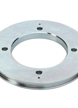 The AGCO | DISC - D28884216 from AGCO is a circular metal flange featuring several precision mounting holes and an inner cutout.