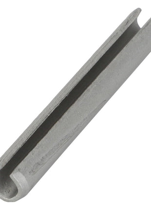 The AGCO Roll Pin - Fel107453 by AGCO is a silver cylindrical metal pin featuring a longitudinal slot. No current product description available.