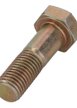 Close-up of AGCO's Bolt - Acp0338110, featuring a metallic hex bolt with a partially threaded shank and a precision-engineered hexagonal head.