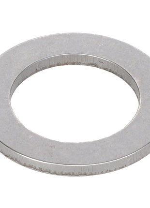 A flat, circular metal washer (AGCO | WASHER - 816132) with a large hole in the center is positioned against a white background. If you have any questions about its specifications, feel free to contact our support team for assistance.