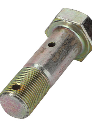 The AGCO Hexagonal Head Bolt - Acp0005520 is a hexagonal bolt designed with threading on one end and a hexagonal head on the other, featuring a small hole through the threaded section. No current product description available.