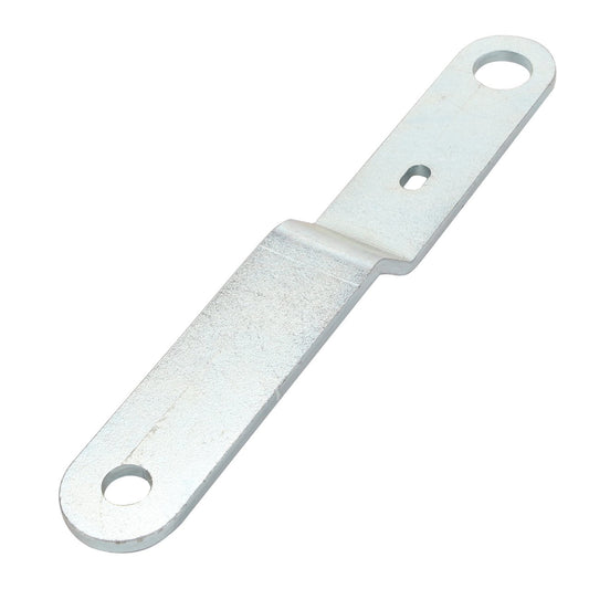A silver metal bracket from AGCO known as Bracket - Acw1698510, featuring two large holes and one small hole in the center. No current product description information is available.