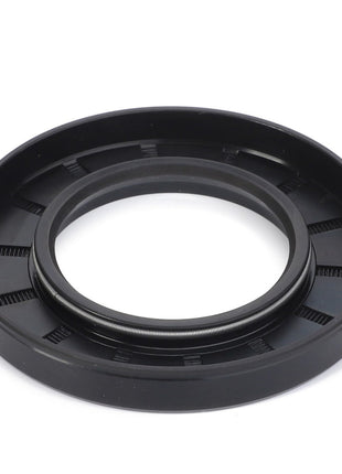 The AGCO Shaft Seal - Fel108689 is a black circular seal featuring a metal spring embedded around its inner edge. Further product description is not available at the moment.