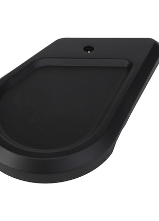 A black AGCO plastic side cover for the right side cross tube (model ACP0483790) with a rounded edge, placed beside a screw on a white background. No current product description available.