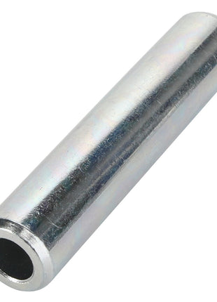 The AGCO Spacer - Acw0518330 from AGCO is a sleek, polished cylindrical metal tube with a hollow interior and a smooth, reflective surface.