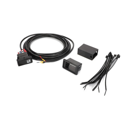 Image of the AGCO Safety Start Switch (AL5201088), from the brand AGCO, neatly arranged on a white background. The kit includes a safety start switch, wiring harness, control box, and several black zip ties. No current product description information available for this set.